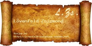 Lövenfeld Zsigmond névjegykártya