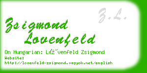 zsigmond lovenfeld business card